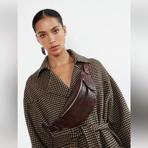 Nanushka croc-effect leather Lubo belt bag brown